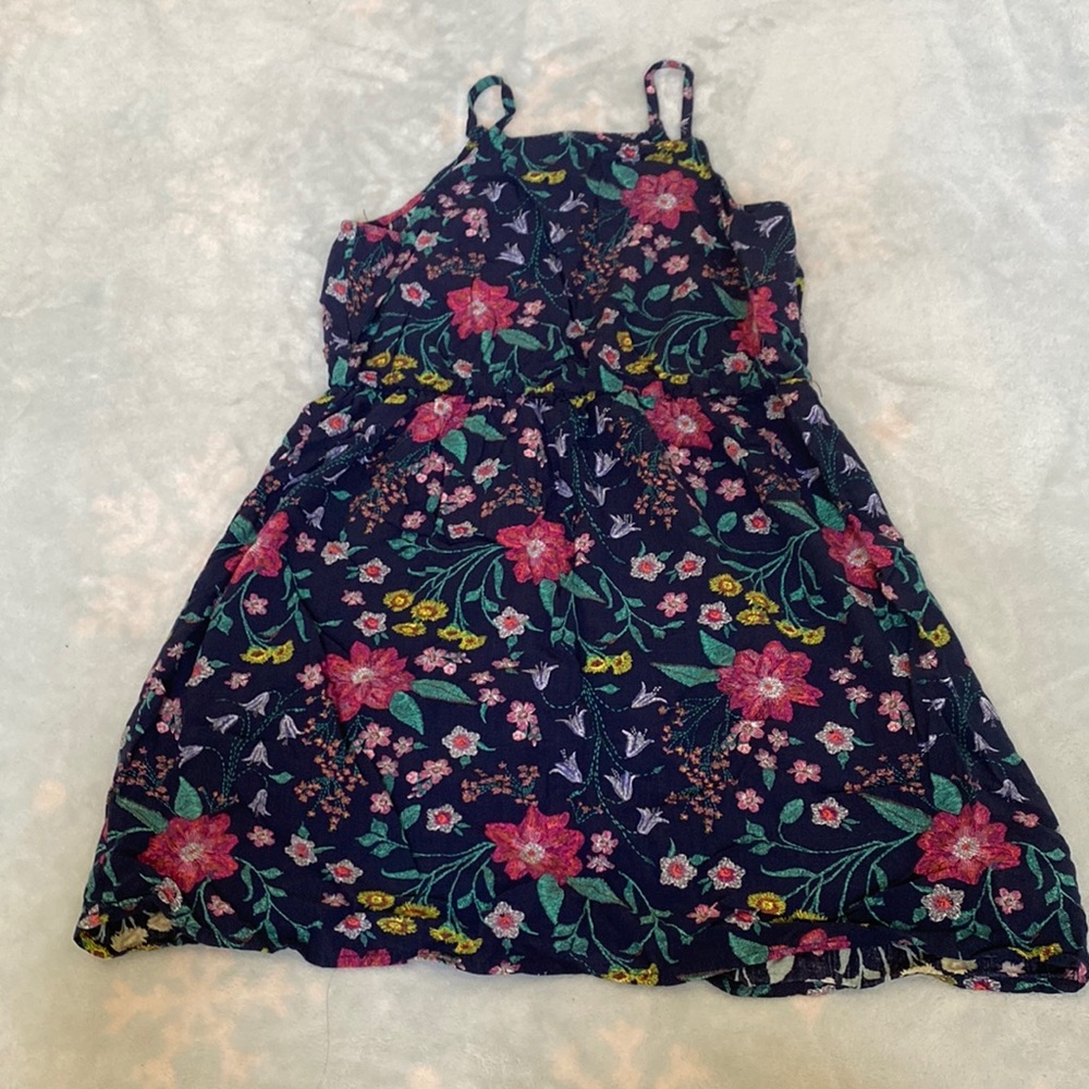 Floral navy blue dress